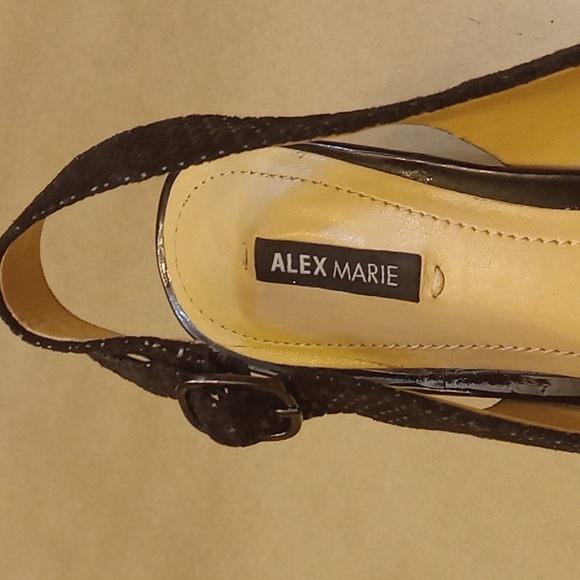 COPY - Alex Marie Belora Suede Peep-Toe Beaded Ornament Sling-Back Pumps 7 - Picture 7 of 8